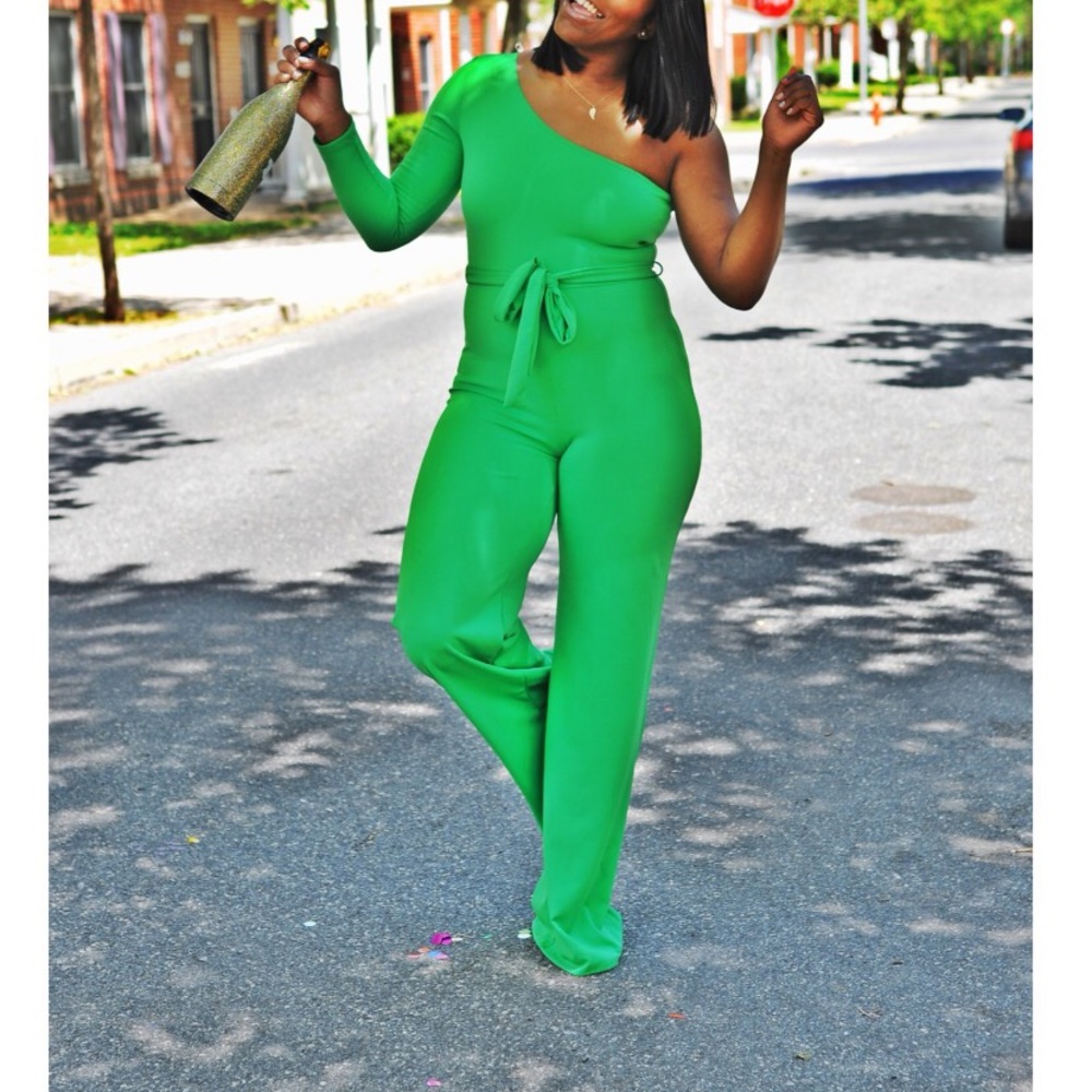 Green jumpsuit